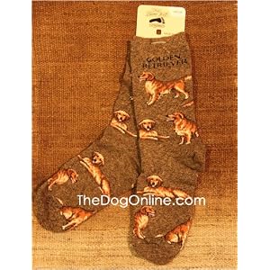 Buy For Bare Feet Golden Retriever Large Pose Sock Medium by For Bare Feet