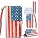iPhone 6 Case, iPhone 6 Wallet Case Leather, ACO-UINT Premium PU Flag Pattern Leather Wallet Flip Case with Card Slots, Cash Compartment and Detachable Wrist Strap for iPhone 6 4.7