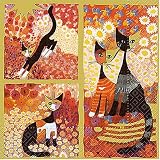 Guetermann / KnorrPrandell 1616223 - Servietten Rosina Wachtmeister Katzen, 20 Stueck/Pack