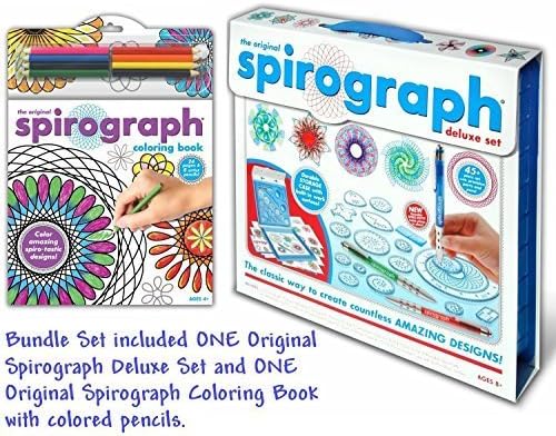 Kahootz Spirograph Deluxe Design Set with Spirograph Coloring Book &amp; Pencils Kit by Kahootz