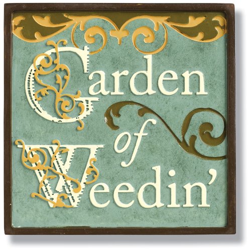 Magnetic Humorous Stepping Stone Plaque-Garden of Weedin'
