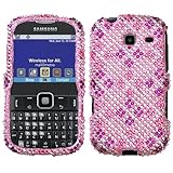 Plaid Hot Pink/ Purple With Full Rhinestones Faceplate Hard Plastic Protect ....