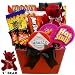 You Little Devil! Hot & Sweet Snack Valentine's Gift Basket with Teddy Bear