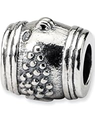 Reflection Beads Silver Grape Barrel Food Bead