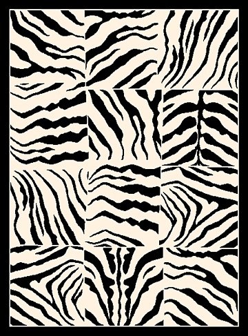 Safari Rugs 425990 Black Zebra Rug 5'3