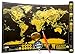 Scratch-Off World Map - Black with Golden Coating - Large 32.5 x 23.4 Inches World Interactive Travel Poster - Bright Colors Deluxe Edition - Comes with Compass & Scratching Tool by Info-Glob