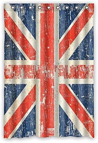 Custom Vintage United Kingdom Union Jack Flag British Flag Polyester Fabric Window Curtain 50"X84"(One Piece)