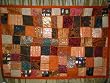 Home Furnishing-Orange-black Vintage Beaded Ethnic India Sari Tapestry Wall Hanging 60" X 40"