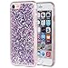IYCK iPhone 8 Case, iPhone 7 Case, Luxury Bling Glitter Sparkle [Gold Foil Embedded] Transparent Flexible Soft Rubber Gel TPU Protective Shell Bumper Case Cover for iPhone 7/iPhone 8 4.7inch - Purple