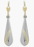 10 Karat Two-Tone Gold Satin & High Polish Earrings