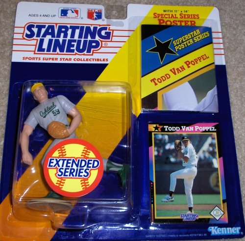 1991 - Kenner - Starting Lineup - Extended Series - MLB - Todd Van Poppel #59 - Oakland Athletics - w/ 11x14 Special Series Poster & Trading Card - Limited Edition - Collectible