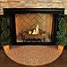 Firewood Olefin/Berber Half Round Hearth Rug - Harvest