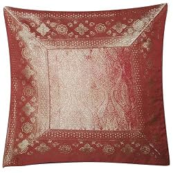 Pillow Cases Home Interior India Handmade Craft Silk Fabric 16x16 inches (bcbr304)