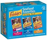 Friskies Cat Food Seafood Favorites 3-Flavor Variety Pack, 12-Count Pouches (Pack of 2)