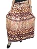 Hippie Broomstick Skirt Earthy Brown Ethnic Print Rayon Womans Maxi Skirt