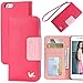 iPhone 6s Case,[4.7inch],Wallet Case,Premium PU Leather&Soft TPU Back,Impact Resistant&Scratch-proof Credit Card Holder,Magnetic Flip Cover[Rose]