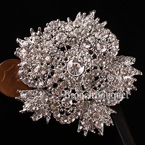 1PC Women Fancy Vintage Rhinestone Crystal Flower Wedding Bridal Bouquet Brooch Pin (pattern 8)