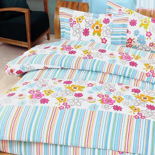 Blancho Bedding - [Blooming Flowers] 100% Cotton 4PC Duvet Cover Set (King Size)