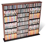Cherry Triple Width Wall Multimedia Storage Unit for CD, DVD & VHS