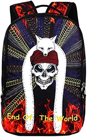 Deloom Boys Lightweight Cool Skull School Book Bags Backpack for Teens Black