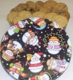 Gourmet Food : Scott's Cakes Cookie Combos - Brownie Chunk and Peanut Butter 2 1/2 lb. Happy Snowman Tin