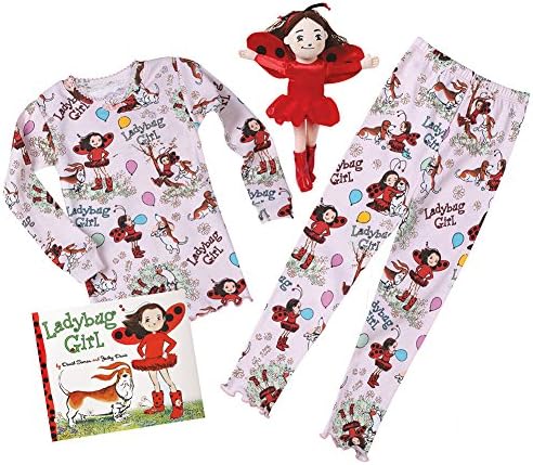 Girl's Ladybug Girl Pajamas Book And Plush Stuffed Doll Gift Set - 2T