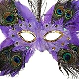 Lavender Butterfly Peacock Masquerade Feather Mask