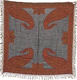 Square Wool Scarf Women's Winter Clothing Woven Jacquard India Apparel 40 x 42 (sjamawar057)