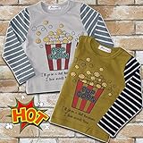 【Selection】ポップコーン長袖シャツ 蚊除け ダニ除けUV加工 長袖 長袖シャツ ロンT 韓国子供服 男の子 女の子 トップス 幼稚園 保育園 09(110cm相当) グレー