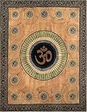 IMAGE OF Brown OM Indian Bedspread, Twin Size