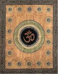 Brown OM Indian Bedspread, Twin Size