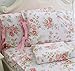 FADFAY Cotton Bed Sheet Set Rose Floral Bed Sheets 4-Piece Queen Size