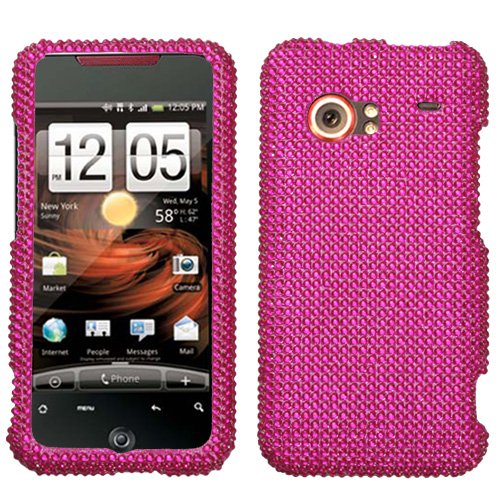Hot Pink Diamante Crystal Jewel Phone Case for HTC Droid Incredible Verizon