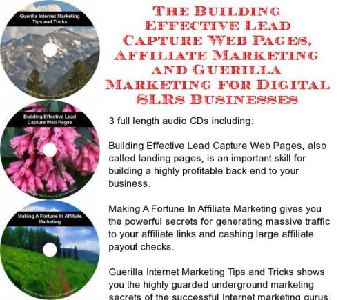 The Guerilla Marketing, Building Effective Lead Capture Web Pages, Affiliate Marketing for Digital SLRs Businesses