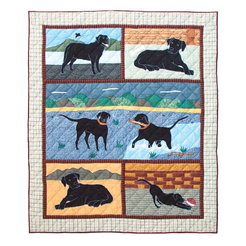 Patch Magic 50-Inch by 60-Inch Black Lab Throw