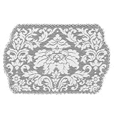 Heritage Lace Heritage Damask 14-Inch by 20-Inch Placemat, Pearl, Set of 2