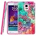 Note 4 Case, Style4U Hawaiin Flower Design Slim Fit Hybrid Armor Case for Samsung Galaxy Note 4 with 1 Style4U Stylus [Hawaiin Flower Hot Pink]