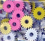 EyeLets Etc 3/16 Inch Top Painted Sunflower Shaped Eyelets Assortment, Pack of 50