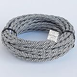 25 Feet Twisted 18/2 Cloth Fabric Electrical Cord for Vintage and Antique Lamps , Black and White Rayon 18 Gauge , Great For Industrial Vintage DIY Projects