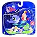 Hasbro Year 2007 Littlest Pet Shop Pet Pairs "Sportiest" Series Pet Figure Set - Purple Whale (#644) and Peach Color Angelfish (#643) Plus "Wave-Shaped" Pedestal (65316)_s-1