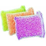 Casabella Sparkle Scrub Sponge, 2-Pack, Colors vary between Plum, Lime and Orange