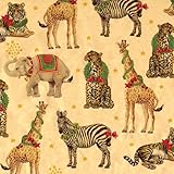 Entertaining with Caspari Continuous Roll of Gift Wrapping Paper, Wild Christmas Gold Foil, 8-Feet, 1-Roll