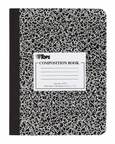 Best Price TOPS Marble Composition Book, 7.5 x 9.75 Inches, Wide Rule, Hard Cover, 100 Sheets, White (63795)