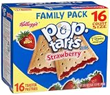 Pop-Tarts, (Not Frosted) Strawberry, 16-Count Tarts (Pack of 8)