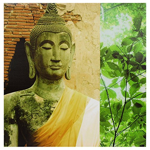 Oriental Furniture Yellow Draped Buddha Canvas Wall Art