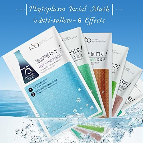 Union Beauty Anti-sallow Phytoplasm Face Facial Mask Sheet for Men and Women 6pcs/Pack