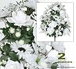 TWO 31" Daisy, Rose, Lily, Eucalyptus Mixed Artificial Flower Arrangement _White