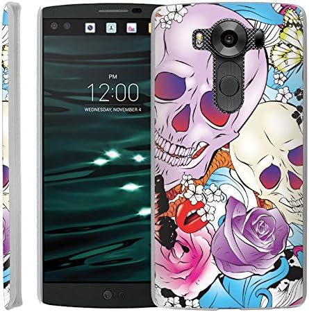 CaseAVE [SLIM FIT] Shock-Absorption Bumper [1PCS] Durable Anti-Fingerprint Back Bumper Case [ Skull Love ] for LG V10