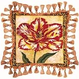 Floral Tapestry Pillow Tulip Unveiled II Large
