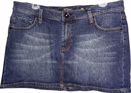 Ed Hardy Skirt Denim Size 31 Love Kills Slowly w/ Rhinestones